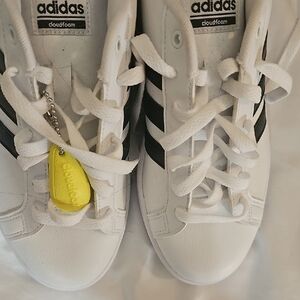 Adidas White and Black Cloudfoam Sneakers